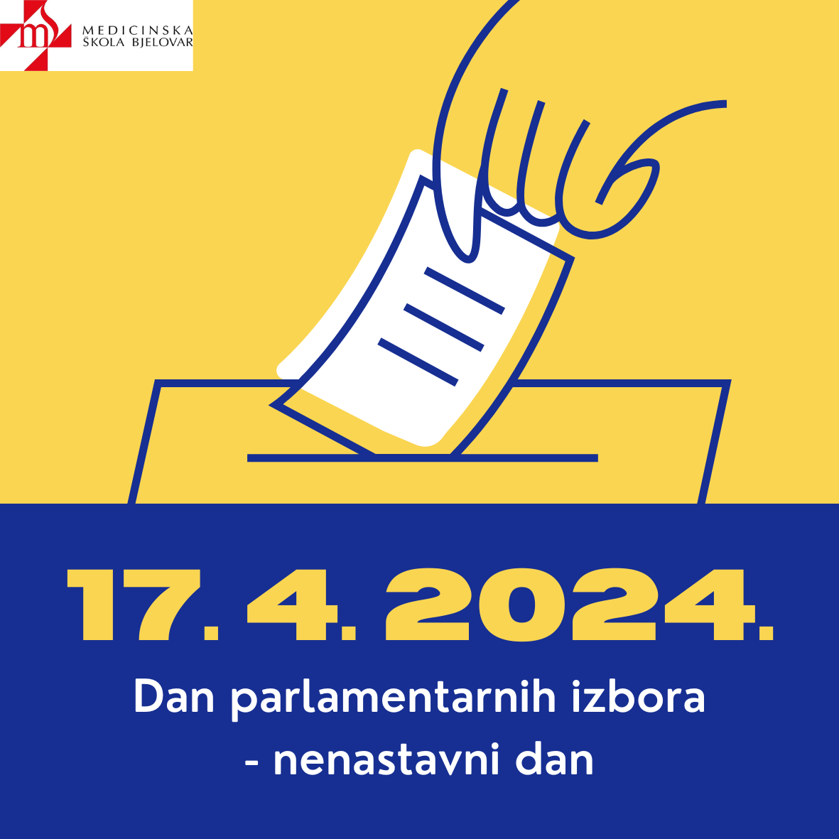 17. travnja 2024. neradni dan Medicinska škola Bjelovar